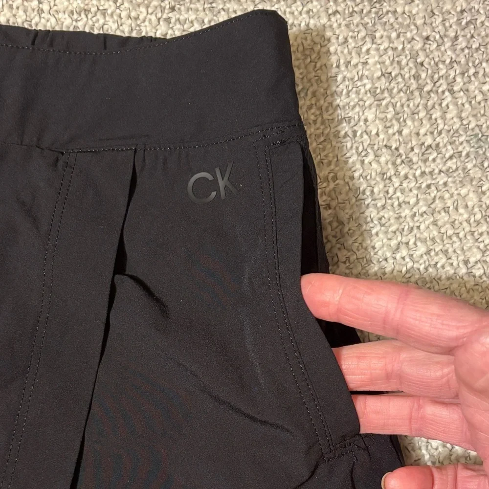 Calvin Klein Black Active A-Line Side Vent Skort with Shorts and Pockets
